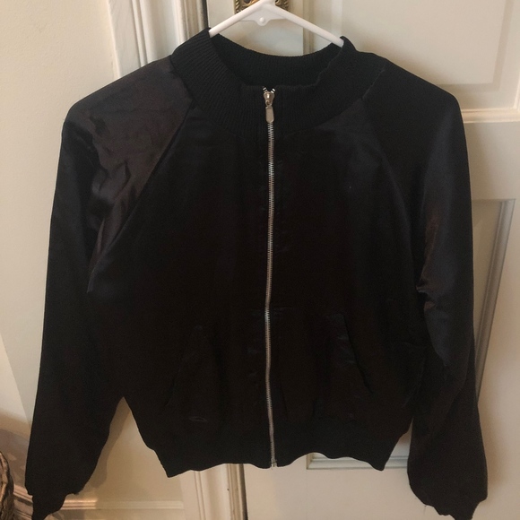 LF Rose Embellished Black Bomber Jacket - Picture 2 of 3